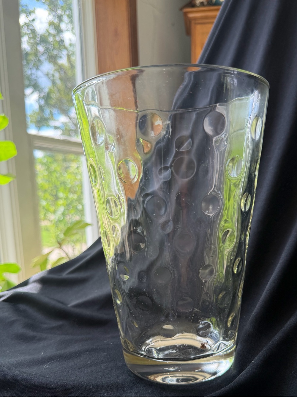 Clear Textured Bubble Glass Vase - Home Dining
